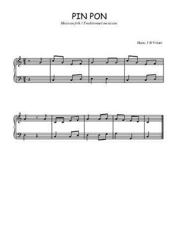 Téléchargez l'arrangement pour piano de la partition de Pin pon en PDF